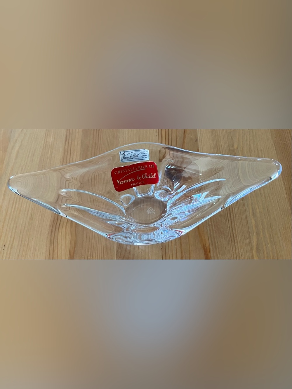 EUC Vintage Cristalleries de Vannes le Châtel France Clear Crystal Bowl